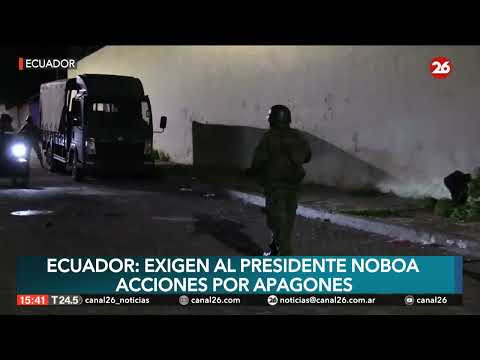 Legislativo de Ecuador exige a Noboa acciones por apagones