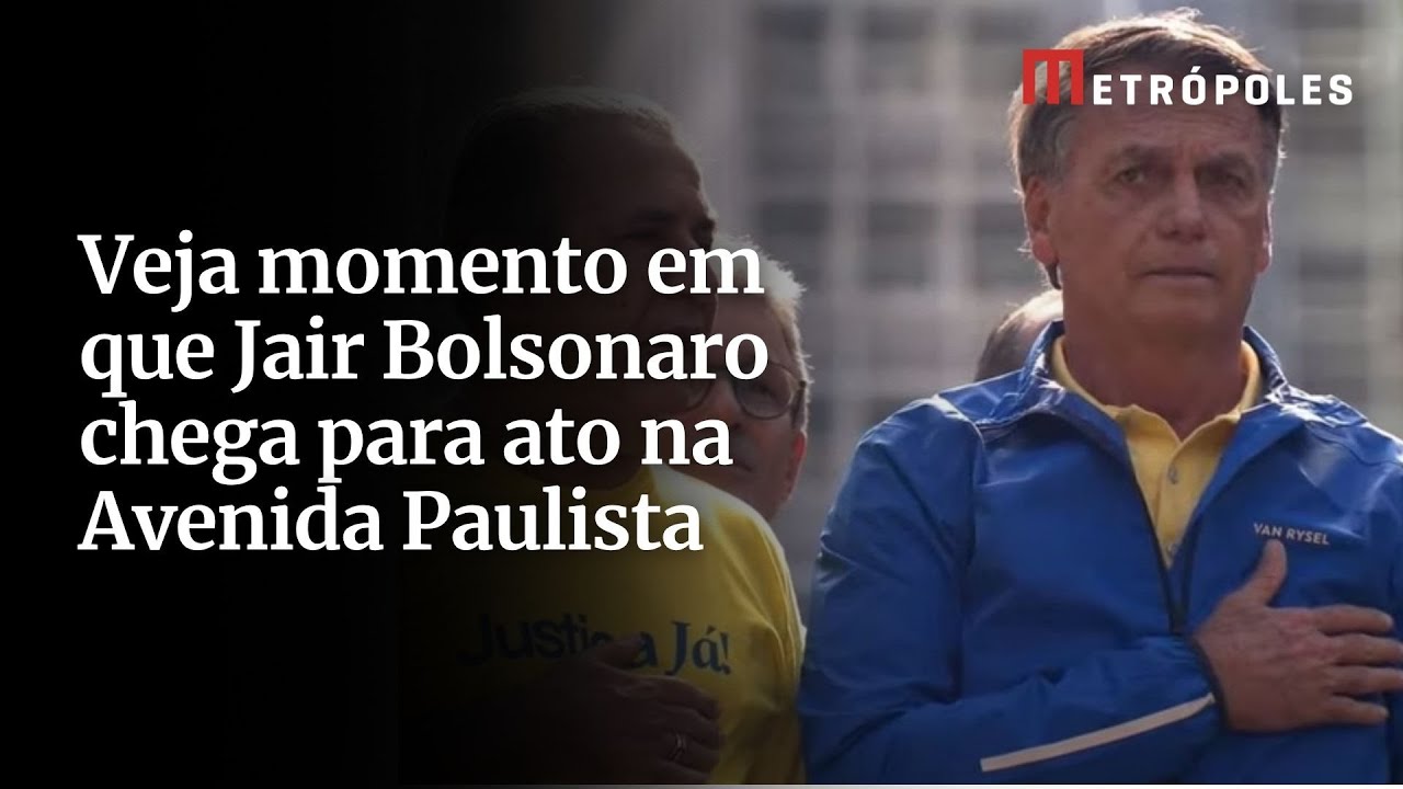 Veja momento em que Jair Bolsonaro chega para ato na Avenida Paulista