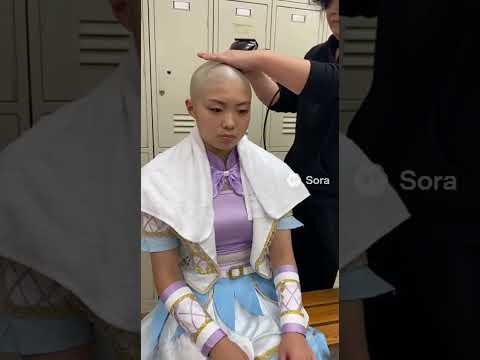 敗者髪切りに負けた女子プロレスラーの試合後 #生成ai #坊主女子 #headshave #prowrestling