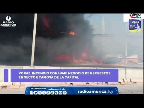 Negocio de repuestos es consumido por incendio en sector Camosa de Tegucigalpa