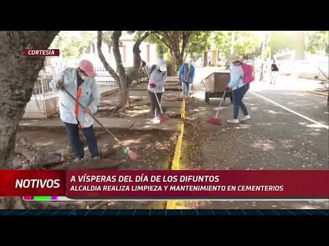 Alcaldía de Managua realiza limpieza y mantenimiento en cementerios