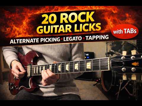 20 ROCK GUITAR LICKS for Soloing with TABs |  Rock Metal Shred Fusion Style