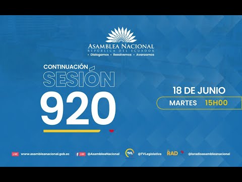 Sesión 920 del Pleno de la Asamblea Nacional