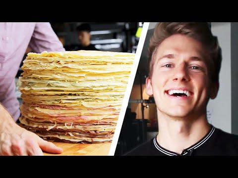 100-Layer Giant Crepe Cake Challenge: Behind Tasty