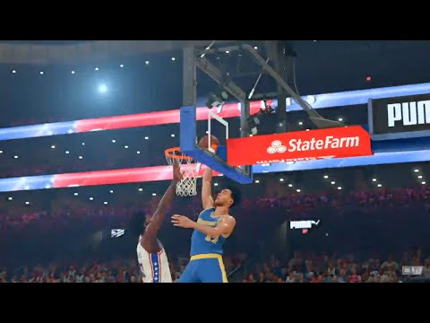 NBA 2K25 - 19 PTS - TRAYCE JACKSON-DAVIS - COURTSIDE NBA HIGHLIGHTS - WARRIORS vs 76ERS | My CAREER