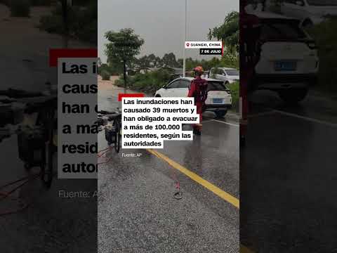 Drones rescatan a personas atrapadas por las inundaciones en China