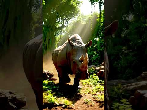 Rhino's Epic Charge Saves Zebra from Hyena Pack! #wildlife