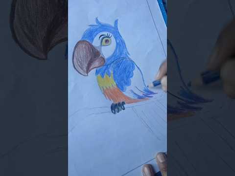 how to draw a cute parot with colour pencil ✏️ I  parot drawing |Priya_hindu_108 |