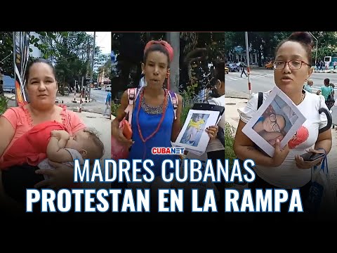 Madres cubanas protestan junto sus hijos, en La Habana, exigiendo atención médica
