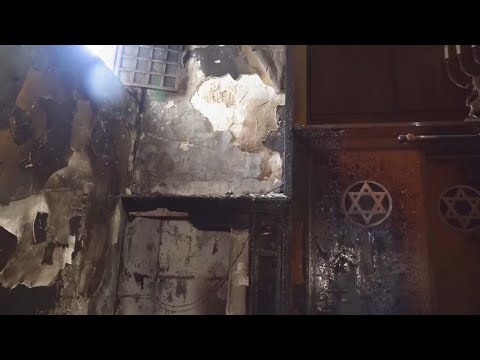 Damage inside Rouen synagogue after man sets fire to it before police fatally shoot him