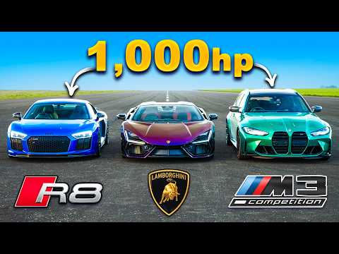 Supercar Showdown: BMW M3 vs Lamborghini Ro Alto vs Audi R8