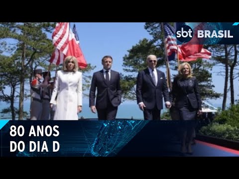 Rei Charles, Biden e outros líderes mundiais comemoram 80 anos do Dia D | SBT Brasil (06/06/24)