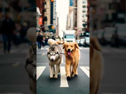 🐕😍dogs wolking on rood 😊#dog #viralshorts #viralreels