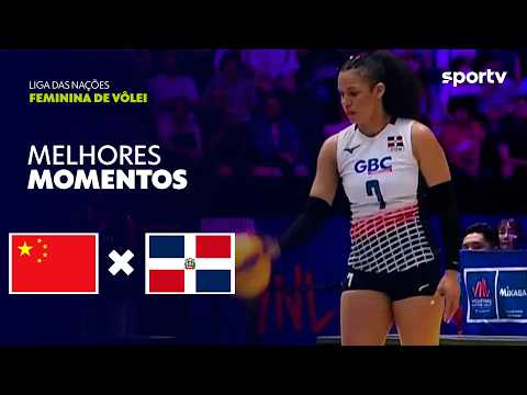 CHINA 1 X 3 REPÚBLICA DOMINICANA | MELHORES MOMENTOS| LIGA DAS NAÇÕES FEMININA DE VÔLEI 2026| sportv
