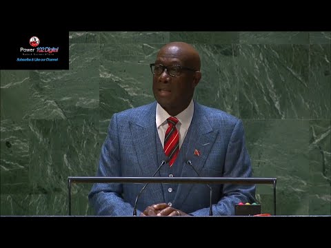 PM Dr. Keith Rowley presents at the UN General Assembly on crime issues facing Caribbean countries.