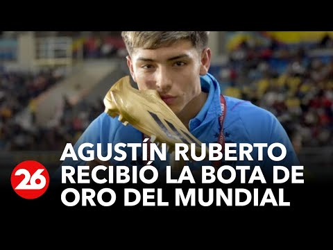 Agustín Ruberto recibió la Bota de Oro del Mundial Sub 17