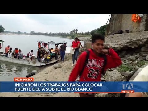 Inician trabajos para la colocación del Puente Delta en la Vía Calacalí-La Independencia