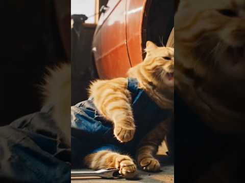 Cat working hard ___ #shortvideos #ai #cat #viralvideo #youtubeshorts