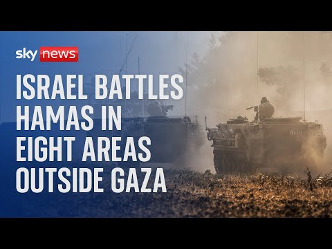 Israeli forces continue fighting Hamas in up to eight locations, after war declared