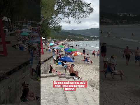 Dia com movimento na praia nesta terça-feira Garopaba 11/03/25