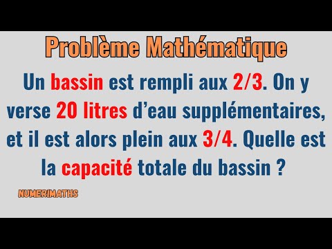 📘💦 Problème de proportion : quelle est la capacité du bassin ?