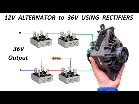 36V DC from 12v 64 Amp Car Alternator 750W DIY