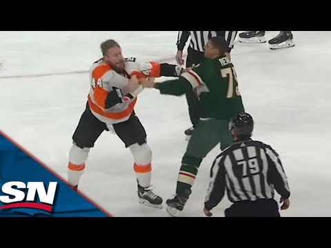 Bedlam Erupts Between Flyers And Wild With Three Fights In 15 Seconds