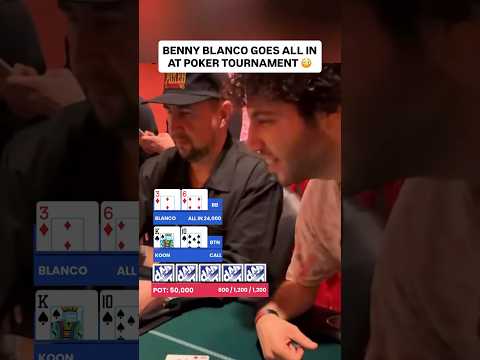 Benny Blanco ALL IN BLIND at Poker Tournament 😨 #poker #casino #pokerhands