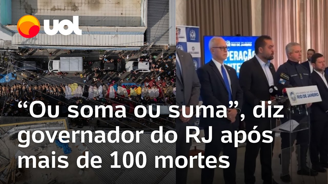 Ou soma ou suma diz governador do Rio de Janeiro após mais de 100 mortes veja fala de Castro  TV Online Ou soma ou suma diz governador do Rio de Janeiro após mais de 100 mortes veja fala de Castro