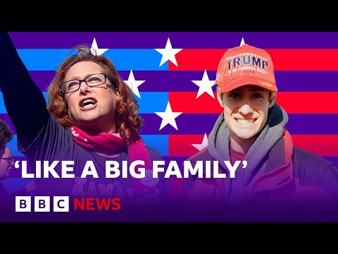 US election: What it's like at a Donald Trump and Kamala Harris rally | BBC News