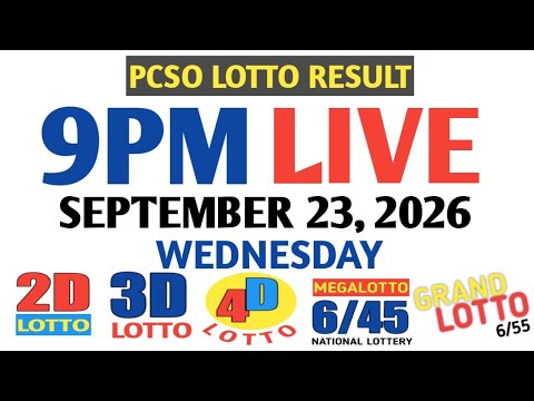 <strong>Lotto</strong> Result Today 9pm Wednesday pcso 2d 3d swertres ez2 September 23 2026 4d 6/<strong>45</strong> 6/55