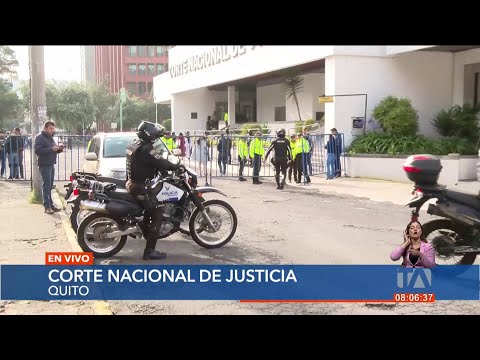 Mayra Salazar llega con resguardo policial a la Corte Nacional de Justicia para rendir su testimonio