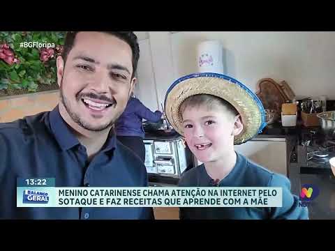 Menino catarinense conquista a internet com receitas e sotaque único