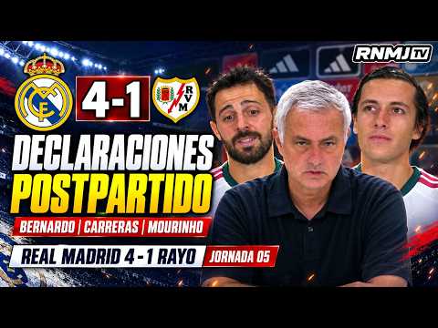 BERNARDO SILVA, CARRERAS Y MOURINHO | Declaraciones <strong>post</strong> Real Madrid 4-1 <strong>Rayo</strong> Vallecano (12/09/2026)