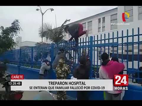 Cañete: deudos de fallecido por COVID-19 en hospital treparon reja porque les negaron el ingreso