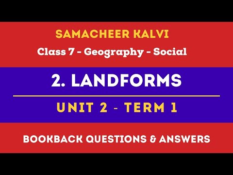 Landforms Exercises, Book Back Questions | Unit 2  | Class 7 | Geography | Social | Samacheer Kalvi