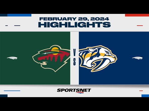 NHL Highlights | Wild vs. Predators - February 29, 2024