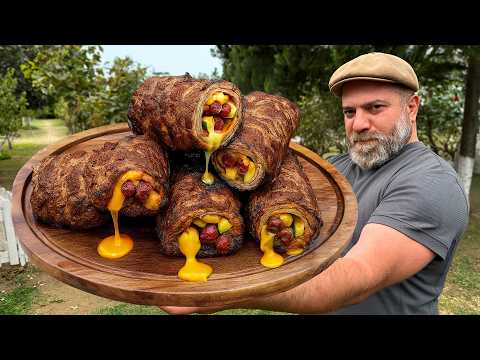 Juicy Stuffed Beef Rolls: Cooked in Butter Over Fire 🔥