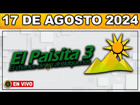 Resultado PAISITA 3 SÁBADO 17 de agosto 2024 #chance #paisita3