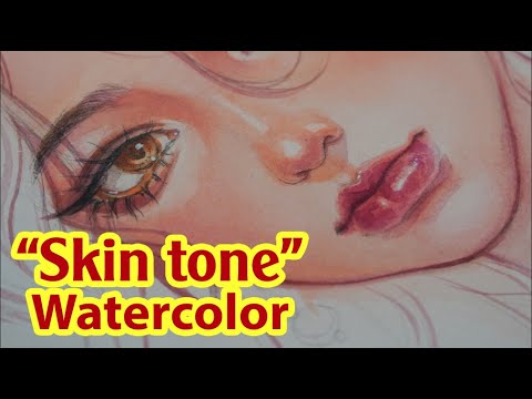 Watercolor Skin Tone – Peach Fuzz 2024 #hutachan #tips #watercolor