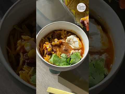 We couldn't believe how easy it was to make The Pioneer Woman's taco soup! #tacosoup