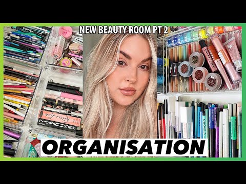 organising my NEW beauty room ?? pt 2 ? pigments, cream eyeshadows, liners etc