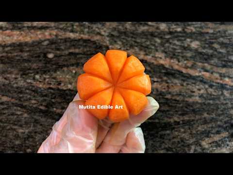 Carrot Wagashi 和菓子 Design Flower | Beginners Lesson | Mutita Art Of Vegetable & Fruit Carving Youtub