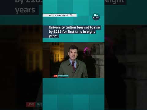 University tuition fees set to rise by £285 for first time in eight years #itvnews  #shorts