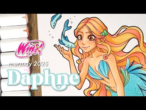🪸MERMAY (2025): Drawing DAPHNE from WINX CLUB as a Mermaid with Alcohol Markers