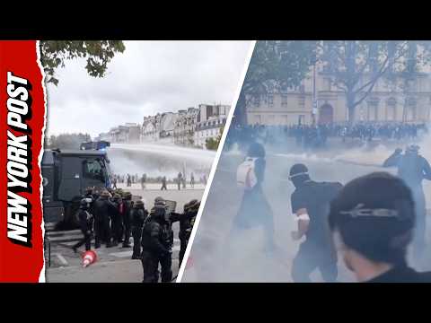 Riot Police Storm Student Protest in Paris as Demonstrators Flee Tear Gas