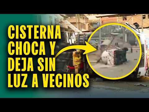 Mortal accidente: Camión cisterna se estrella contra poste de luz y deja heridos