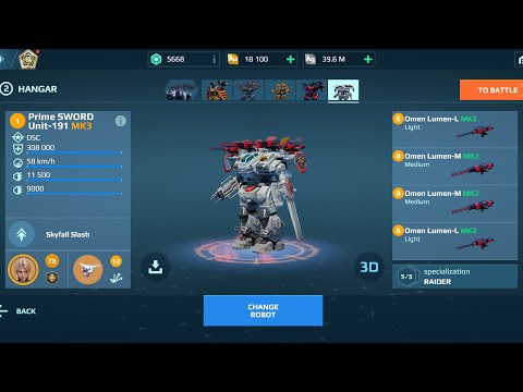 Sword unit Full Lumen | New energy guns | War robots gameplay