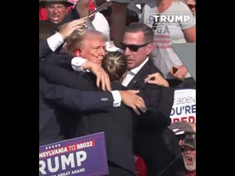 Alert Trump rally shots Fired attempted assassination Trump ear grazed 1 trump supporter murdered