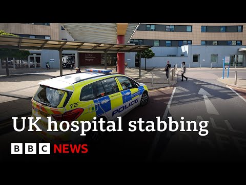 Man arrested at London hospital after two people stabbed - BBC News